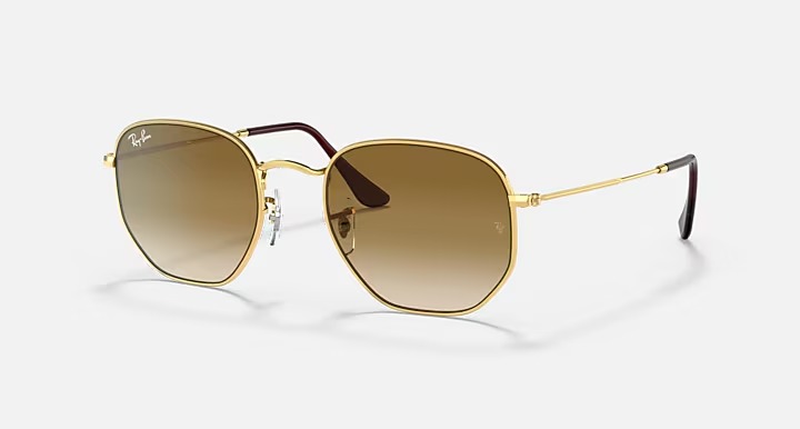 Óculos de Sol Hexagonal Dourado Ray-Ban