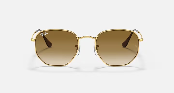 Óculos de Sol Hexagonal Dourado Ray-Ban