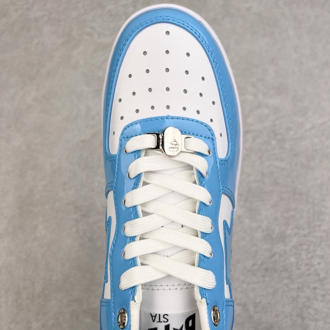 tenis bape star low azul claro e branco