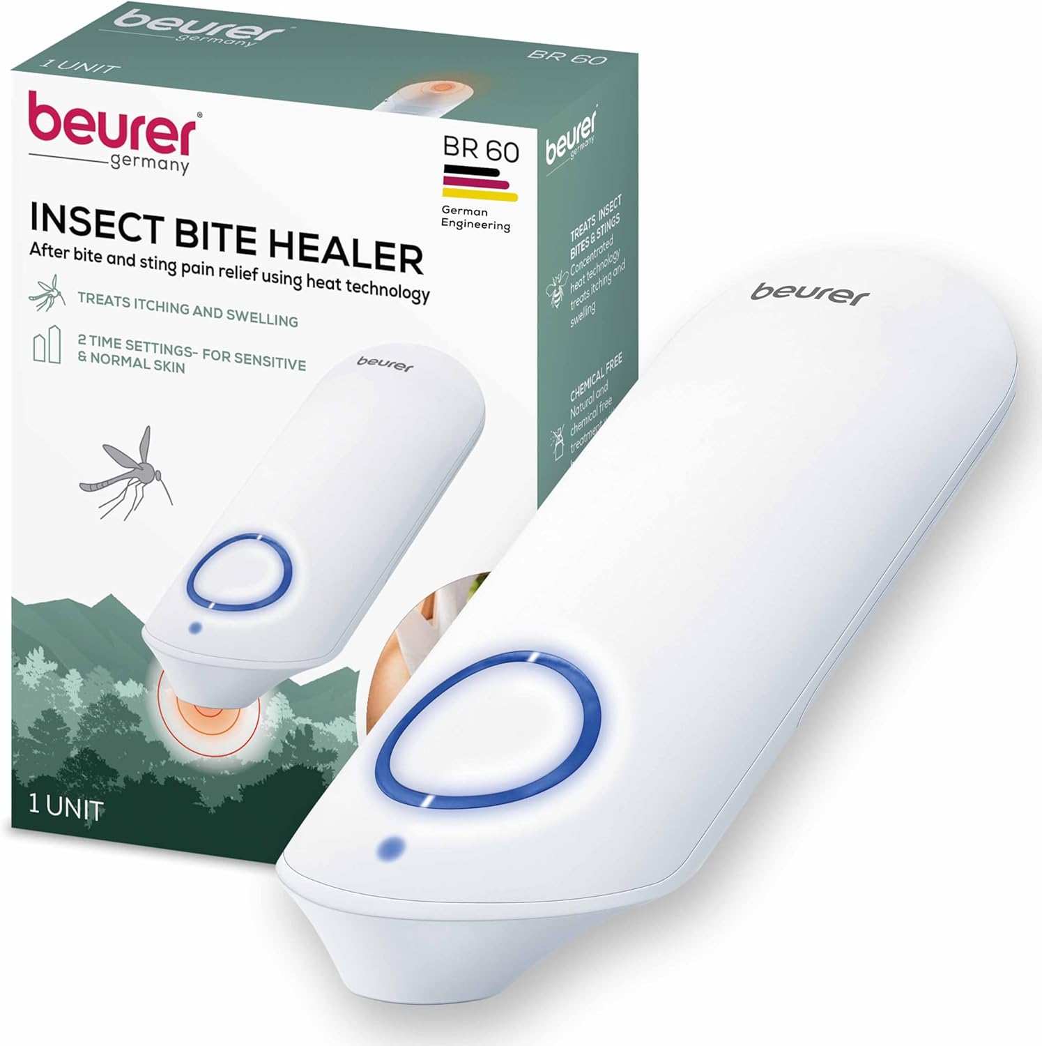 Beurer BR60 Insect Sting and Bite Relief, Bug Bite Healer for Chemical-Free Treatment of Insect Bites