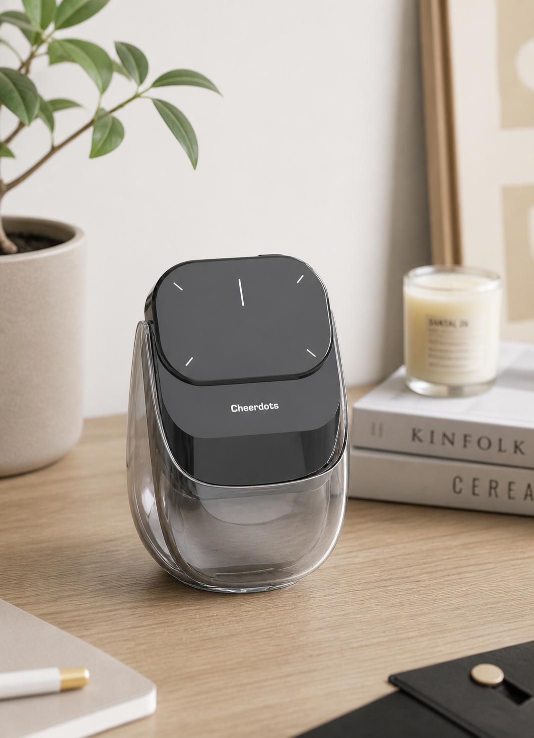 Cheerdots2 Bluetooth Detachable Air Mouse Touchpad Mouse with Voice Recording, Presentation Clicker Wireless Presenter Presentation Remote with Laser Pointer