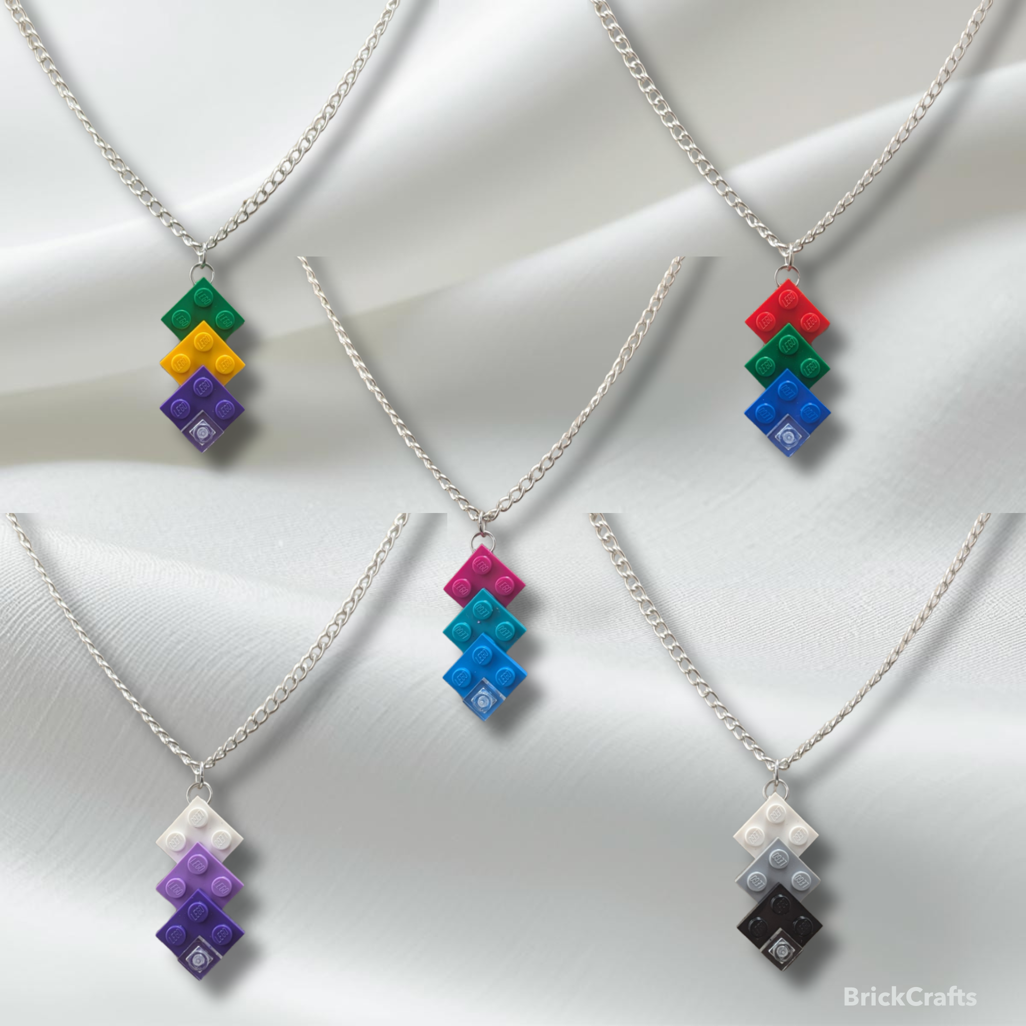 Triple Plate Pendant Necklaces