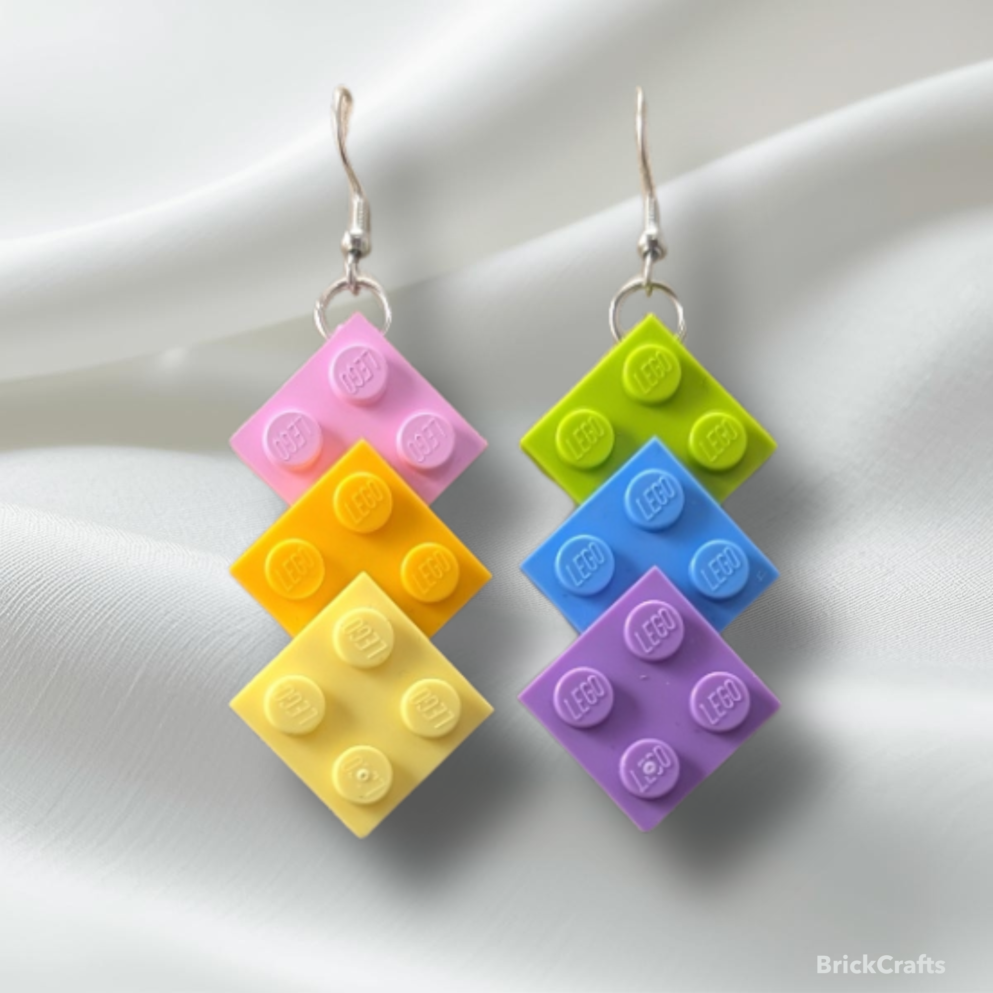 Triple Straight LEGO Earrings