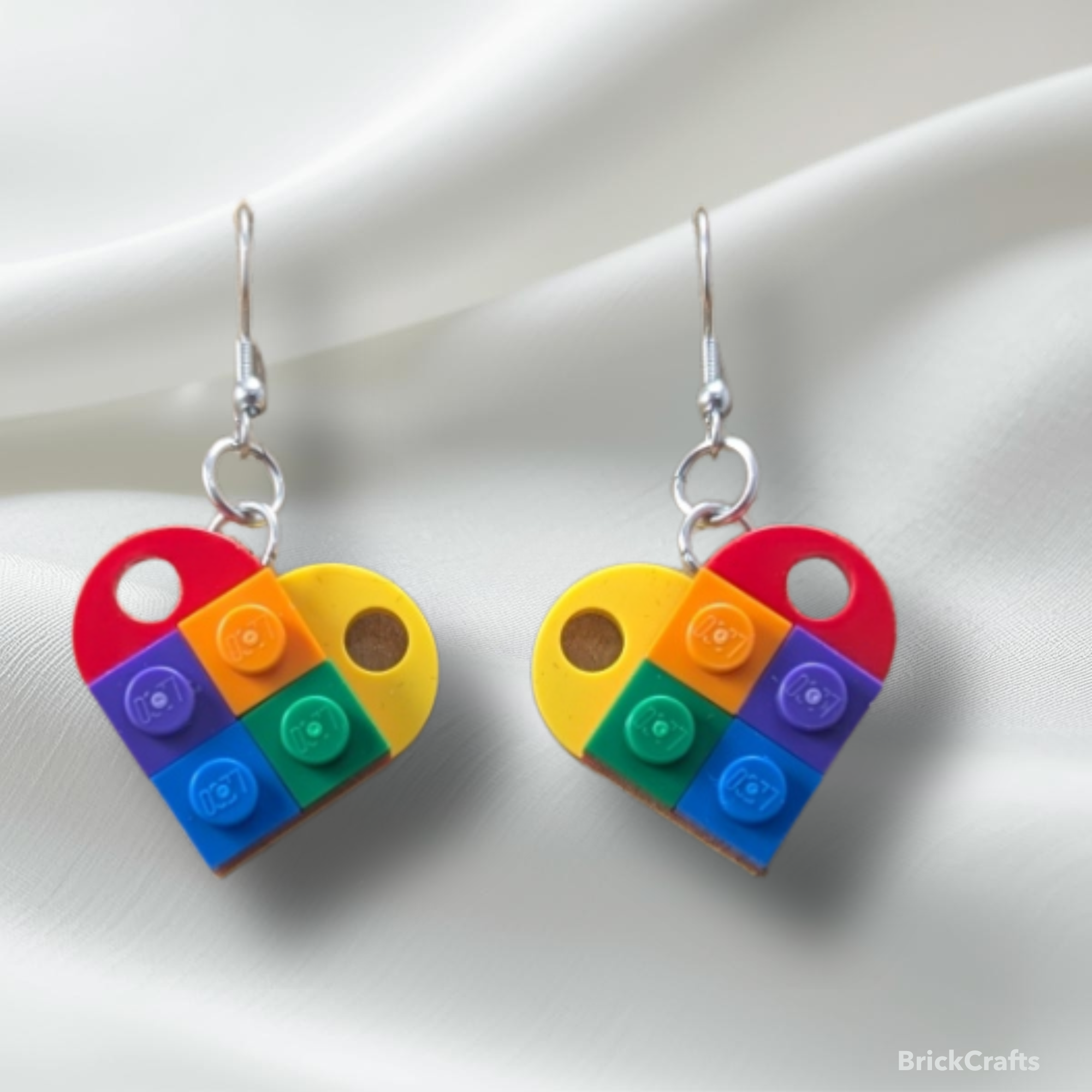 Heart-Shaped LEGO Earrings
