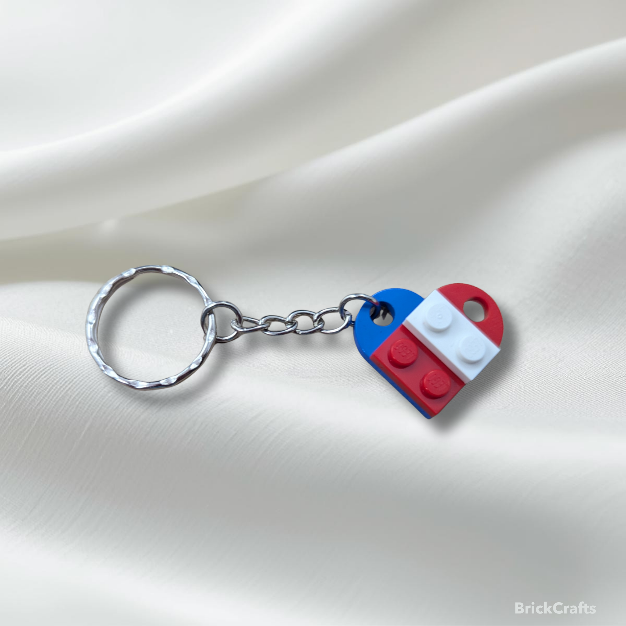 Heart-Shaped LEGO Brick Keychain