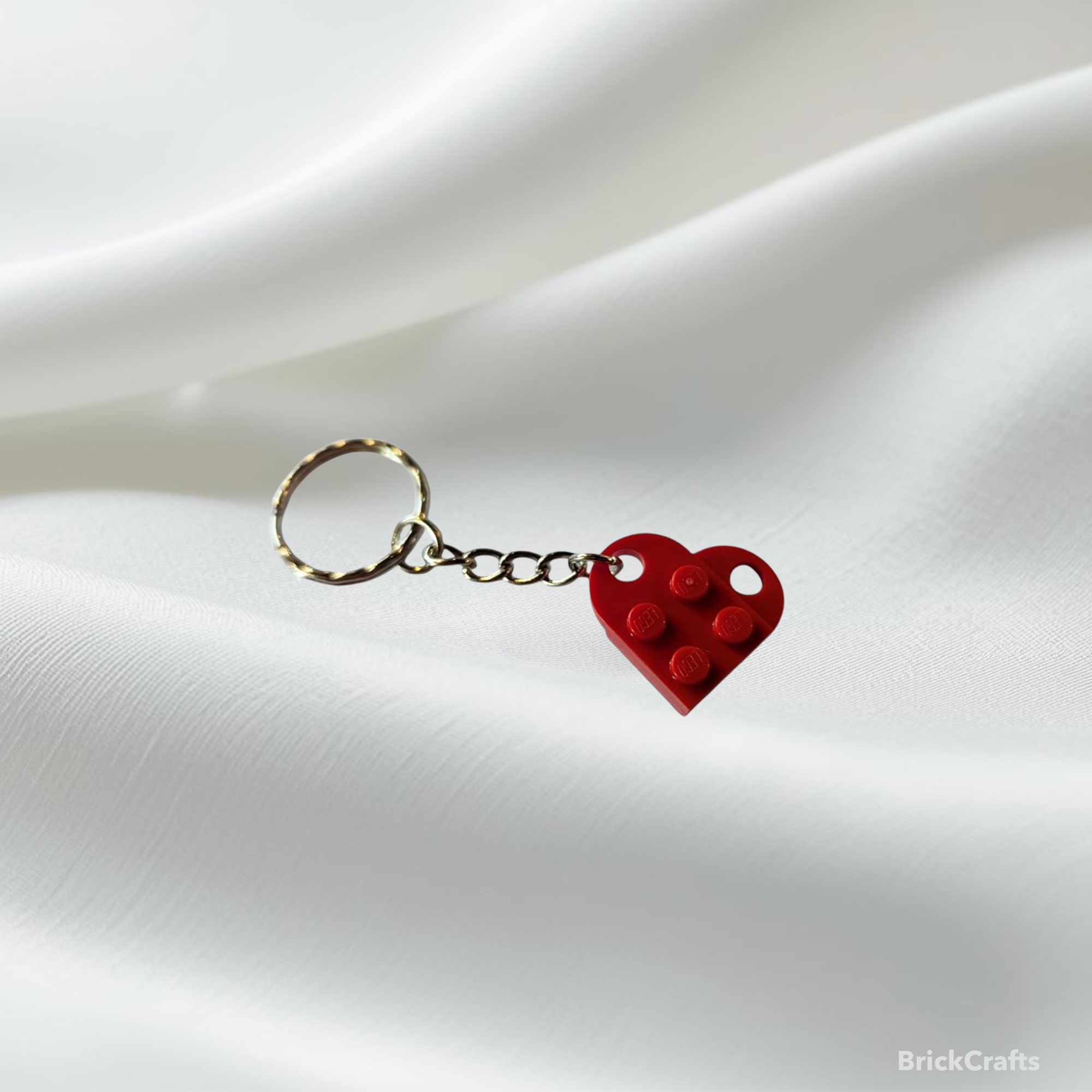 Heart-Shaped LEGO Brick Keychain