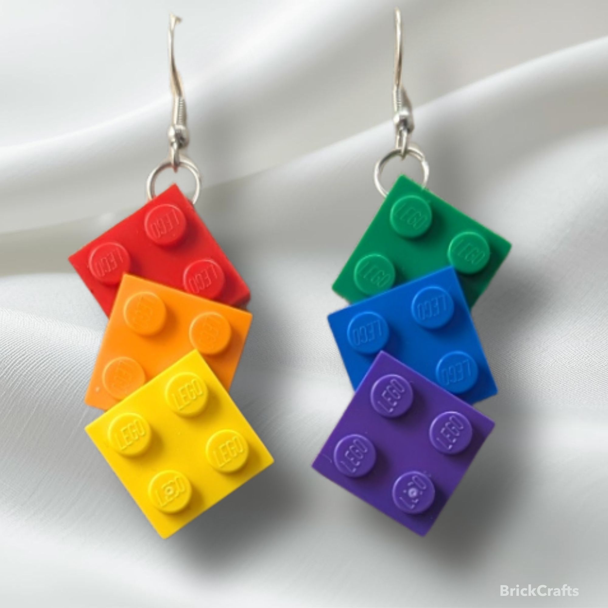 Triple Wiggled LEGO Earrings