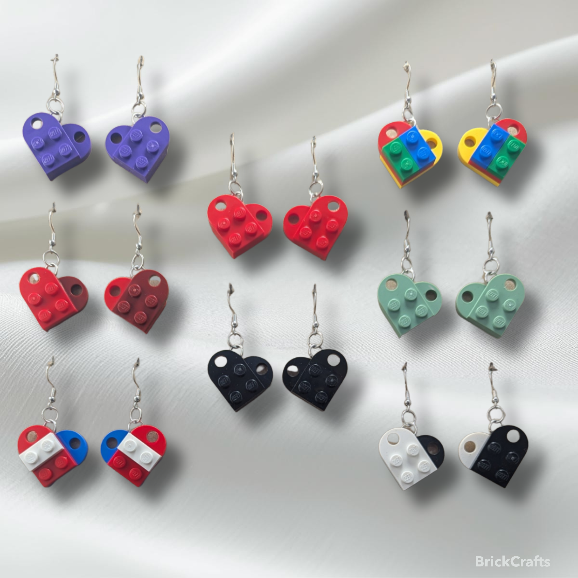 Heart-Shaped LEGO Earrings