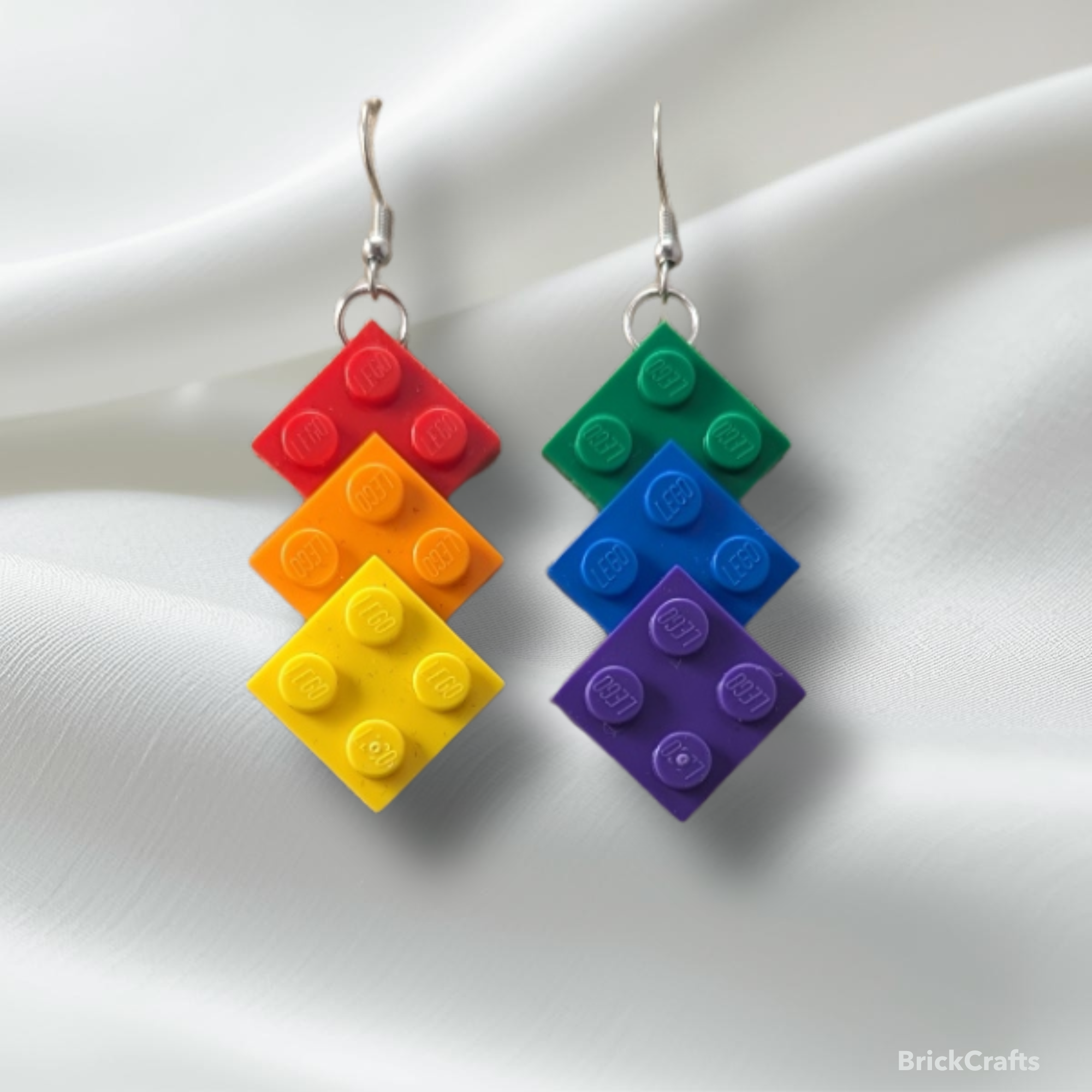 Triple Straight LEGO Earrings
