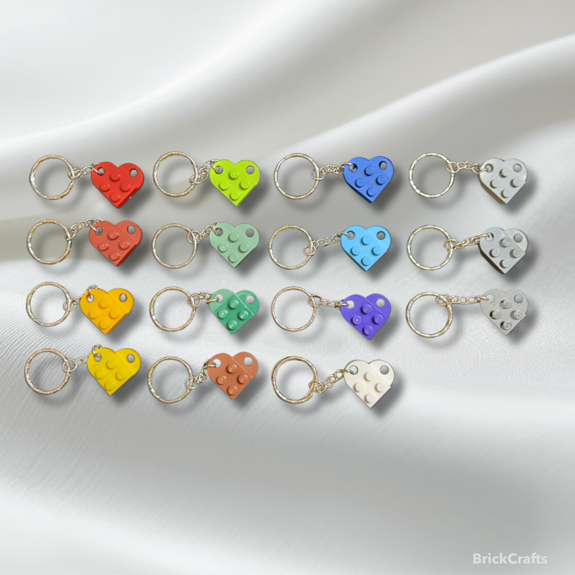 Heart-Shaped LEGO Brick Keychain