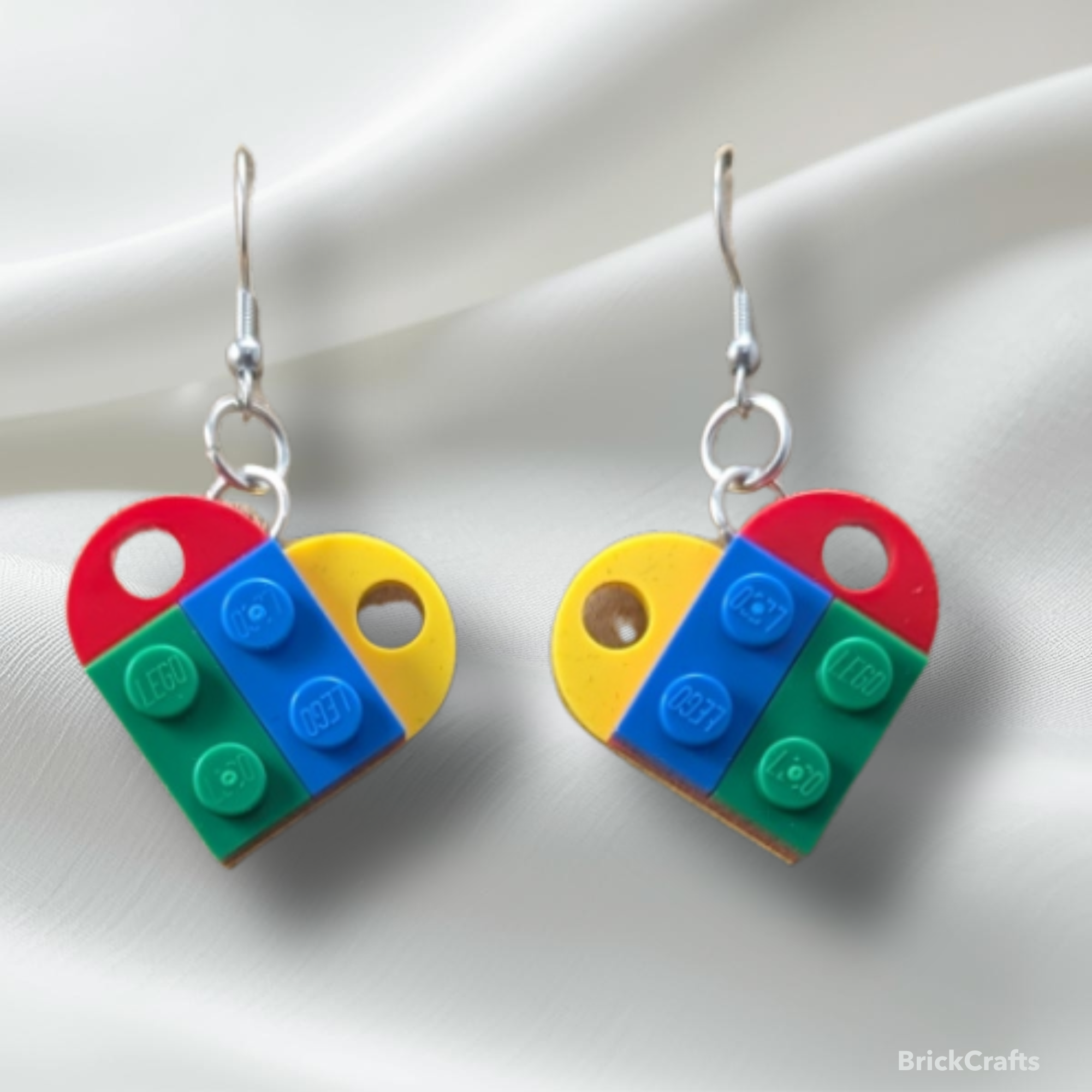 Heart-Shaped LEGO Earrings