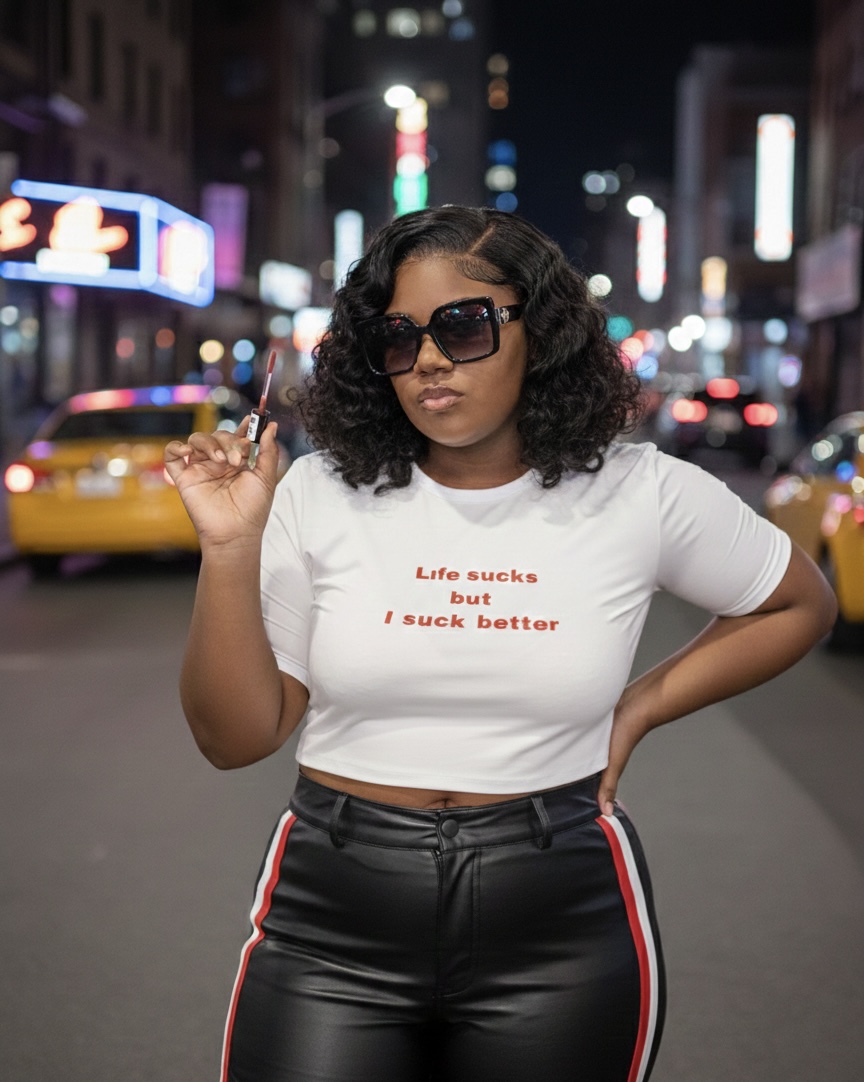 Humorous Statement Crop Top