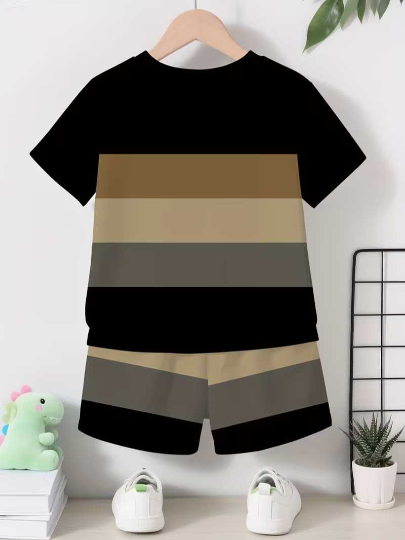 Conjunto Bubupandy "3D Urban Tech": Jersey de Manga Corta + Shorts Deportivos