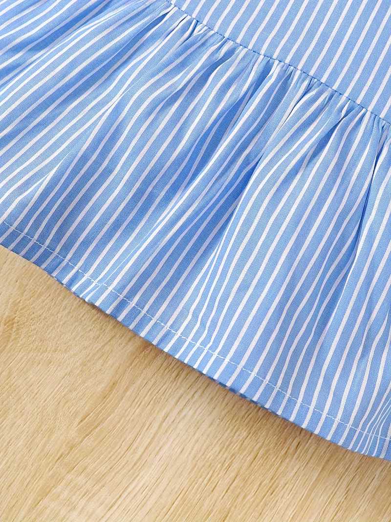 Conjunto Bubupandy "Sweet Stripes": Suéter a Rayas con Lazo + Shorts de Verano