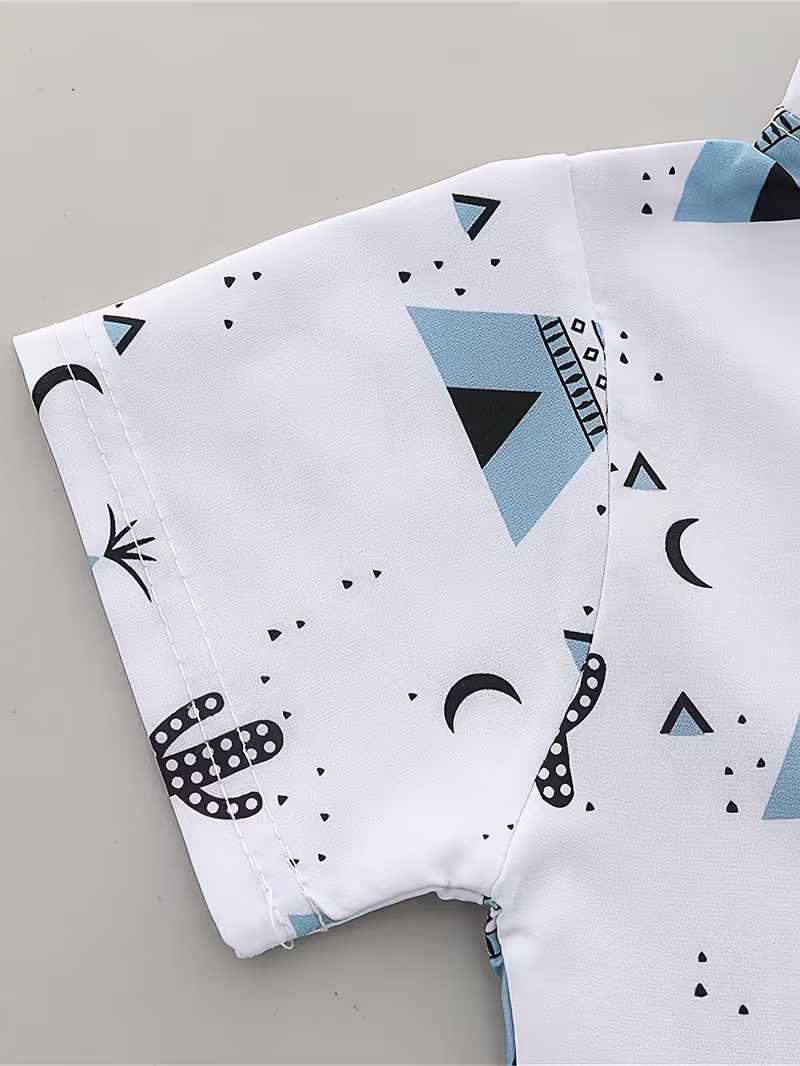 Conjunto Bubupandy "Desert Adventure": Camiseta de Pirámides y Cactus + Shorts