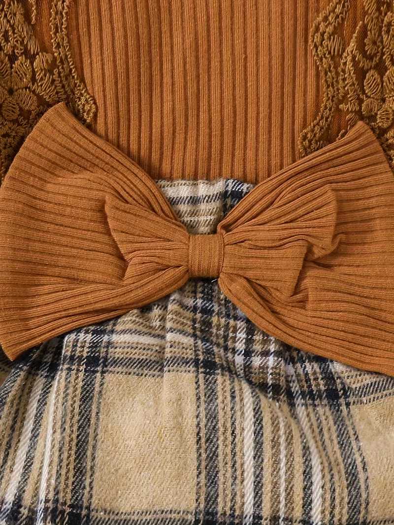 Conjunto Bubupandy "Junior Class": Vestido de Cuadros con Lazo + Diadema