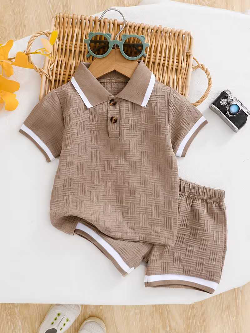Conjunto Bubupandy "Elite Jacquard": Camiseta Polo y Shorts (2 Piezas)