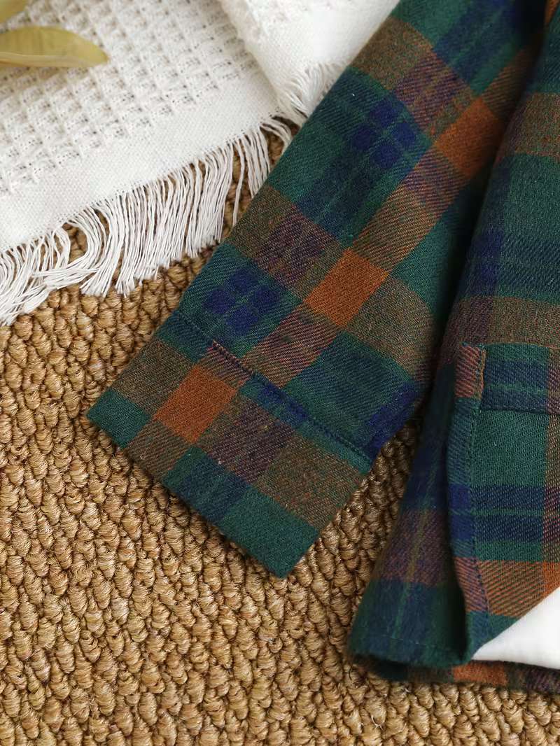 Conjunto Bubupandy "Classic Retro": Camisa a Cuadros + Camiseta Blanca + Pantalón Negro