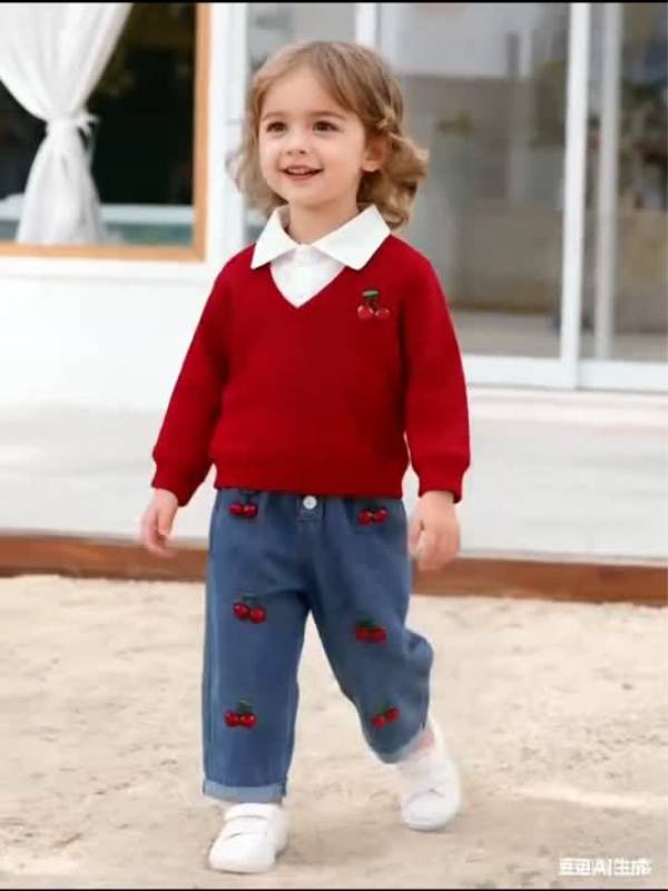 Conjunto "Dulces Cerezas" 2 Piezas - Denim de Diseñador 🐼🍒