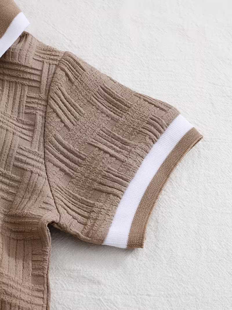 Conjunto Bubupandy "Elite Jacquard": Camiseta Polo y Shorts (2 Piezas)