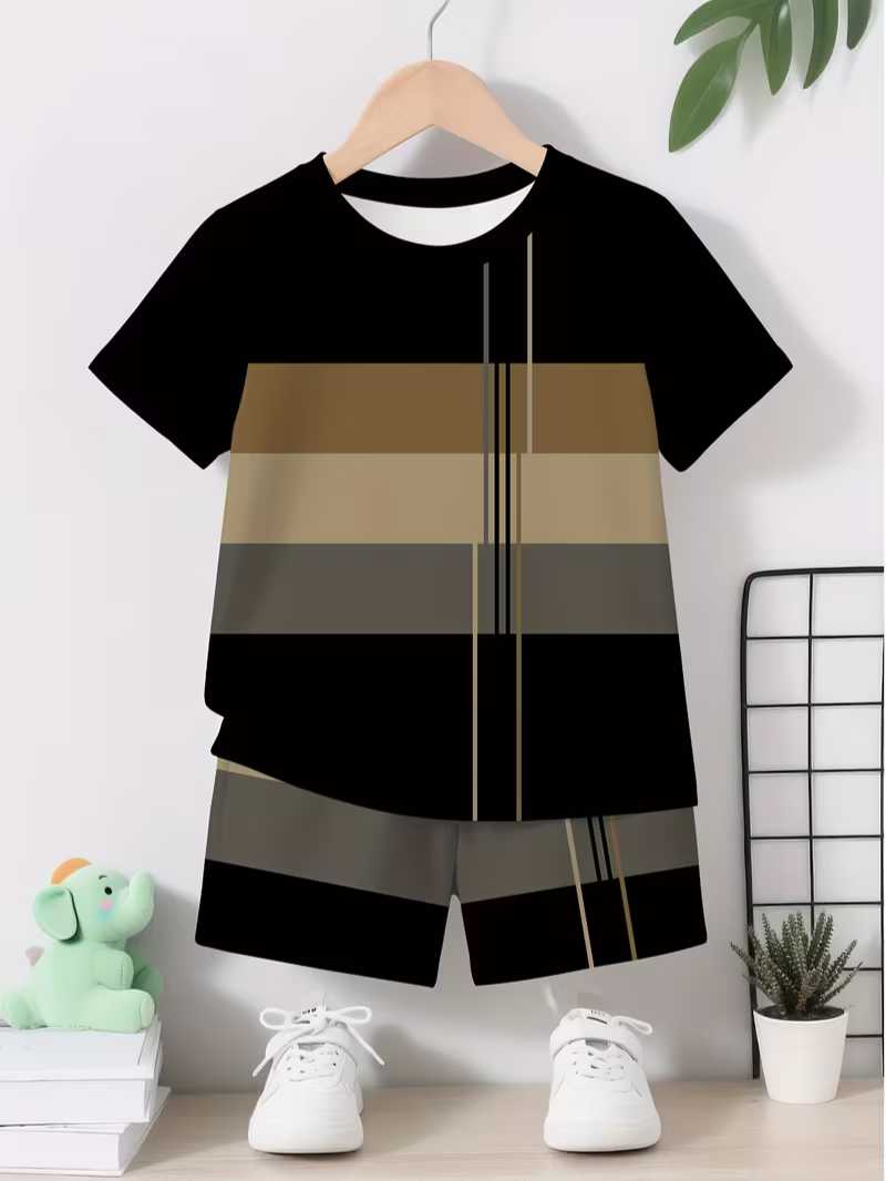 Conjunto Bubupandy "3D Urban Tech": Jersey de Manga Corta + Shorts Deportivos