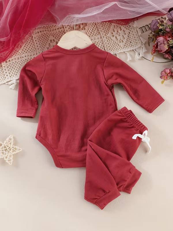 Conjunto "Rojo Esencial" 2 Piezas - Tejido Acanalado 🐼❤️