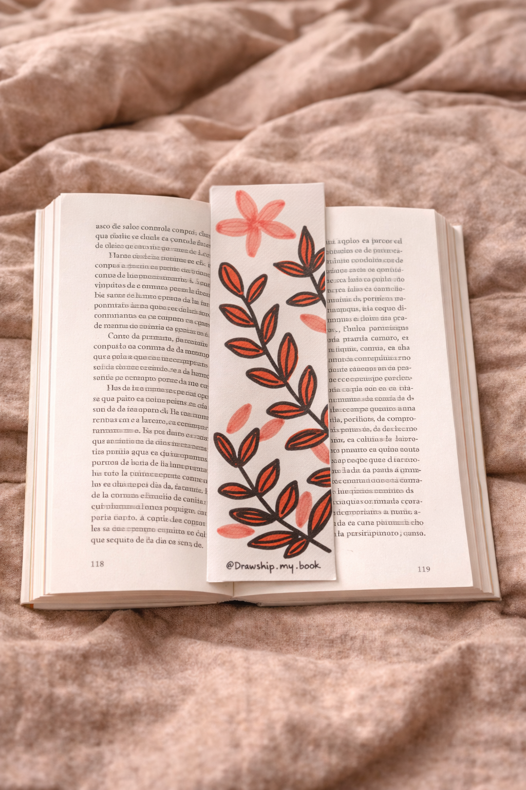 Floral Handmade bookmark