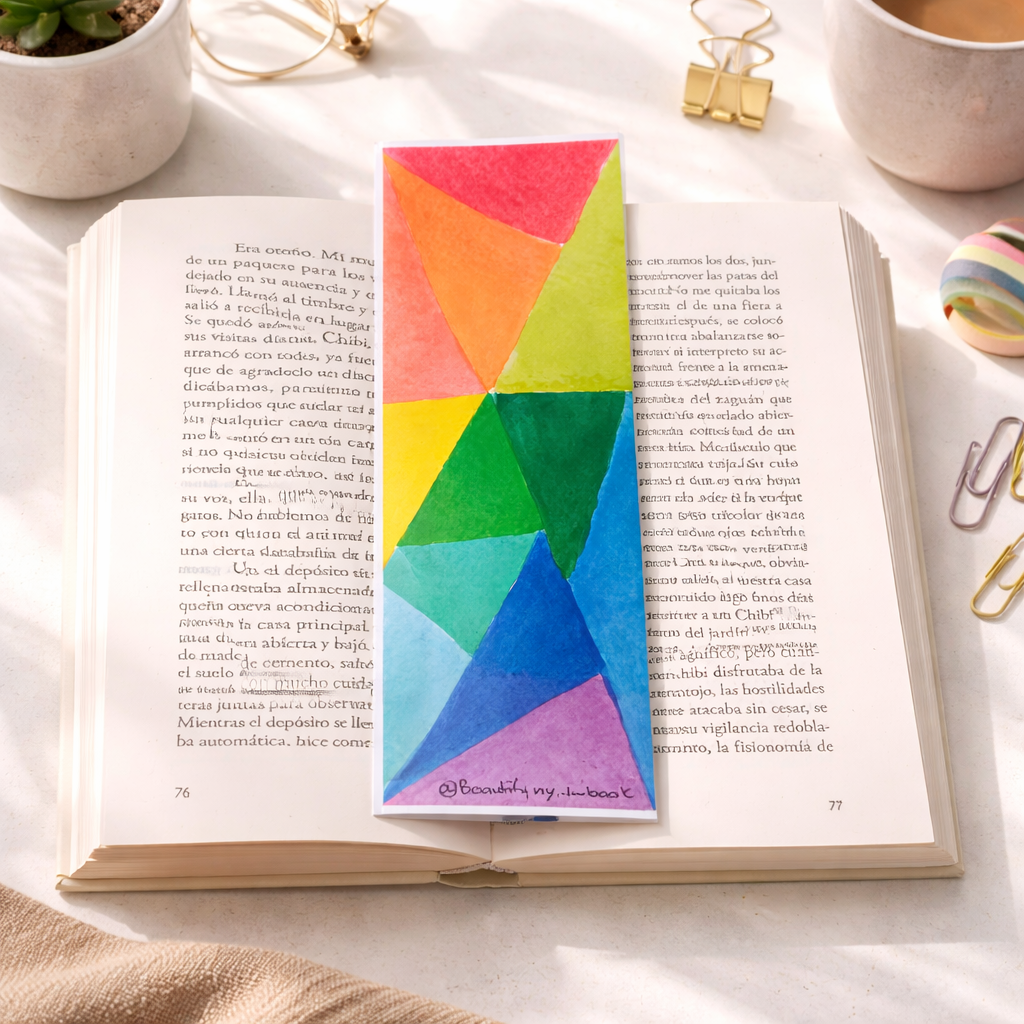 Geometric Rainbow bookmark