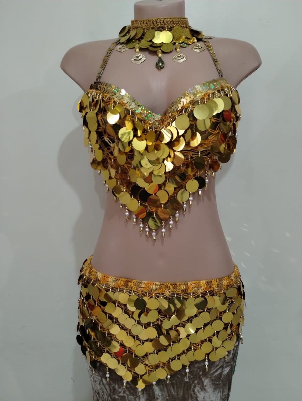 Conjunto de Dança do Ventre Dourado