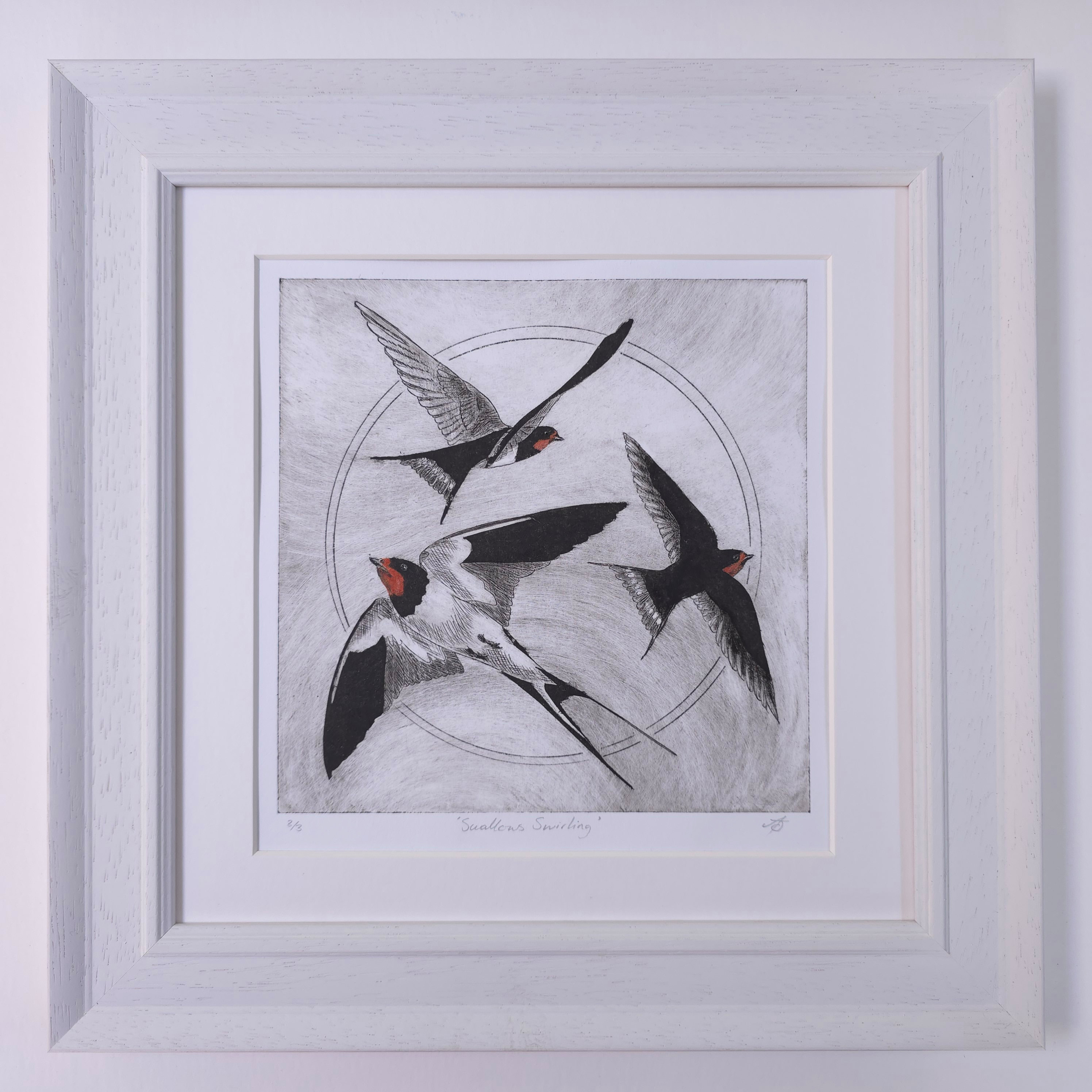 Swallows Swirling - Ltd Ed Drypoint Print