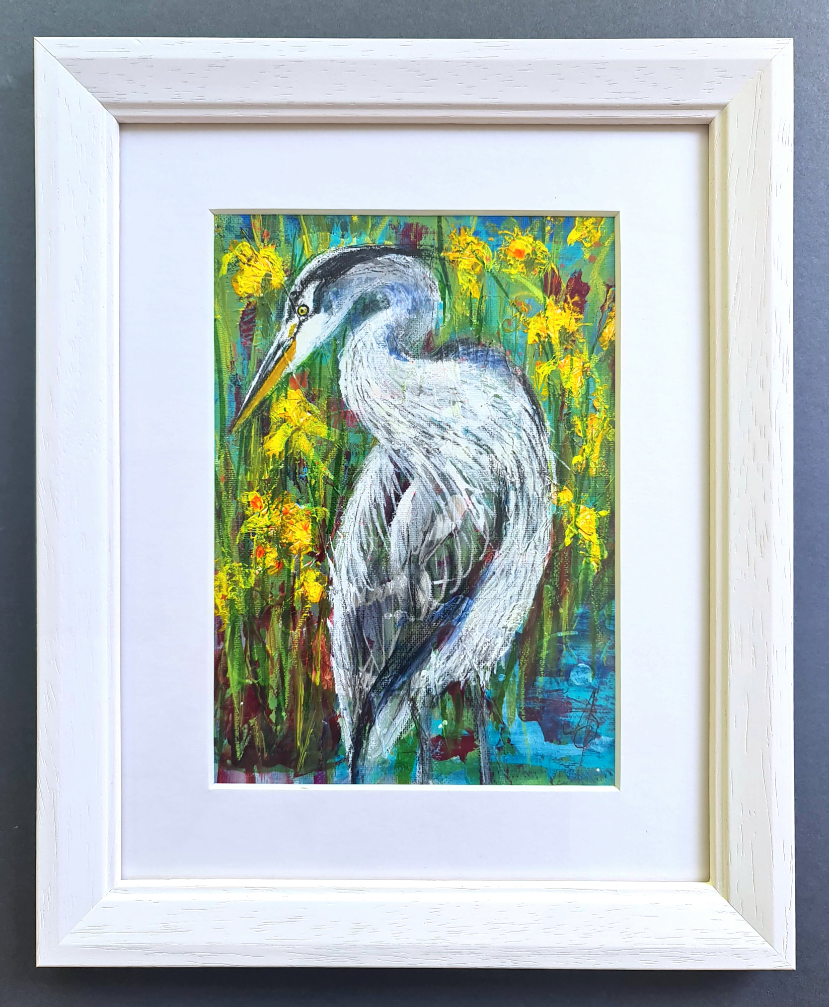 Heron Amongst the Irises