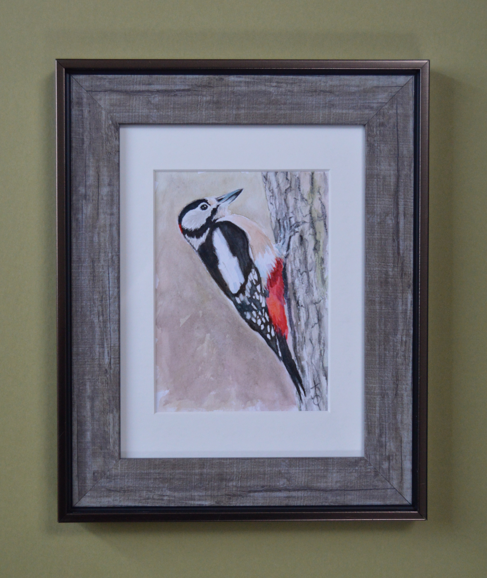 Great Spotted Woodpecker Watercolour