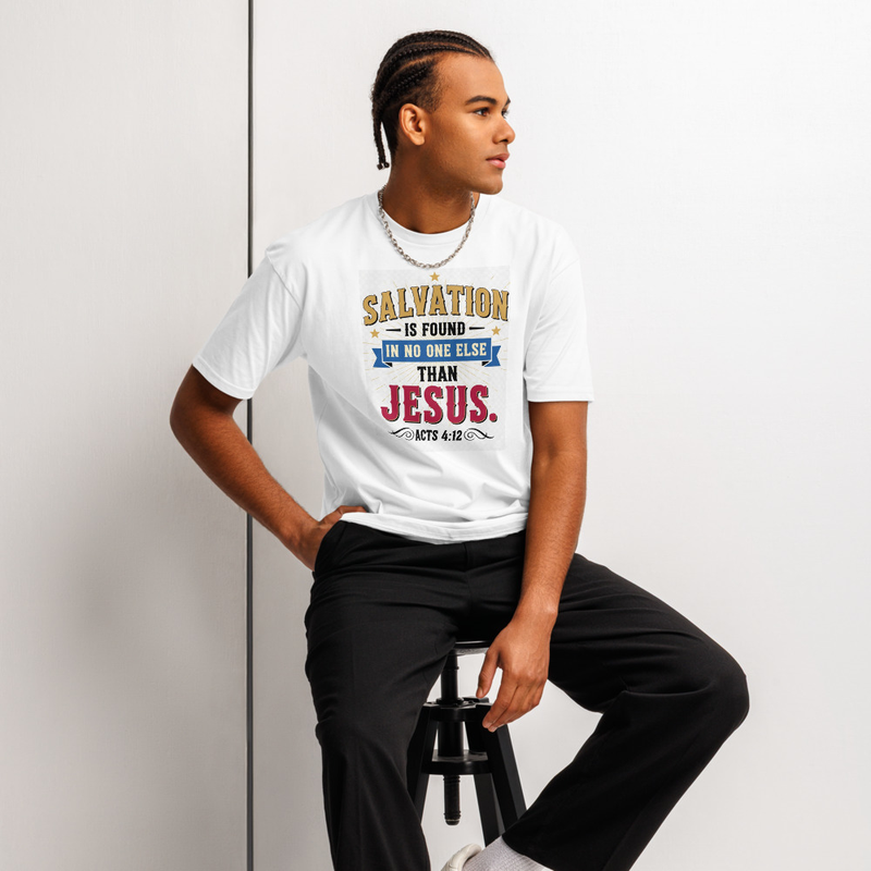 Cotton Heritage MC1082 Heavyweight Short Sleeve Christian Tee: Salvation Is in Jesus