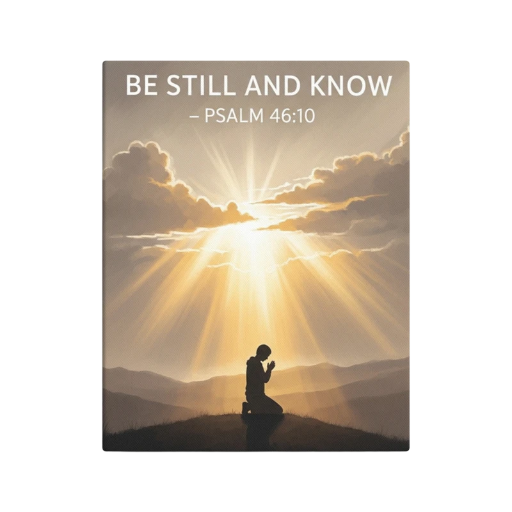 Be Still & Know Paint – Psalm 46:10 Christian Canvas Wall Art - Asylvestre Shop
