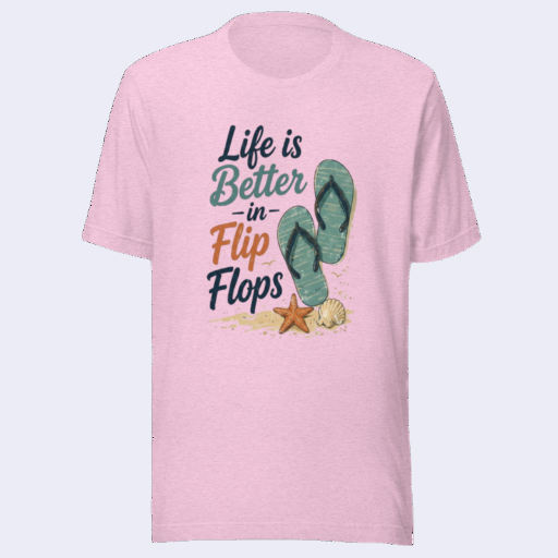 Life Is Better in Flip Flops T-Shirt | Funny Beach Graphic Tee | Summer Vacation Gift Shirt