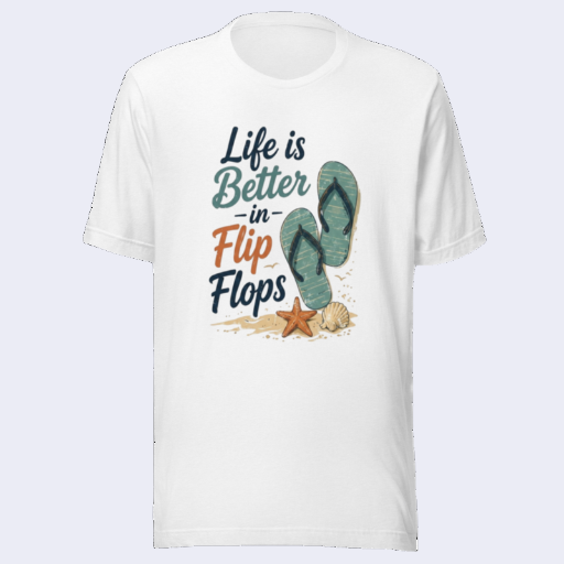 Life Is Better in Flip Flops T-Shirt | Funny Beach Graphic Tee | Summer Vacation Gift Shirt