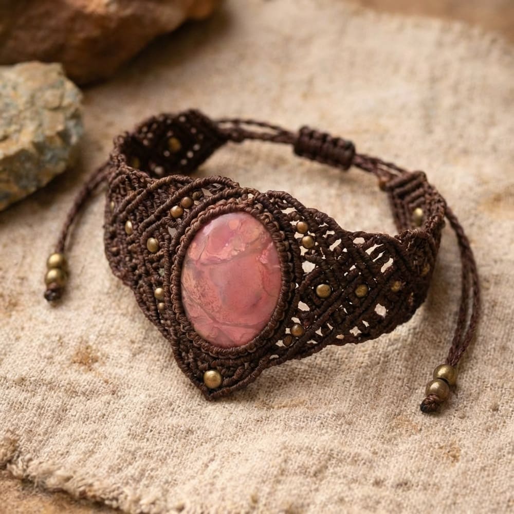 Pulsera macramé con piedra natural