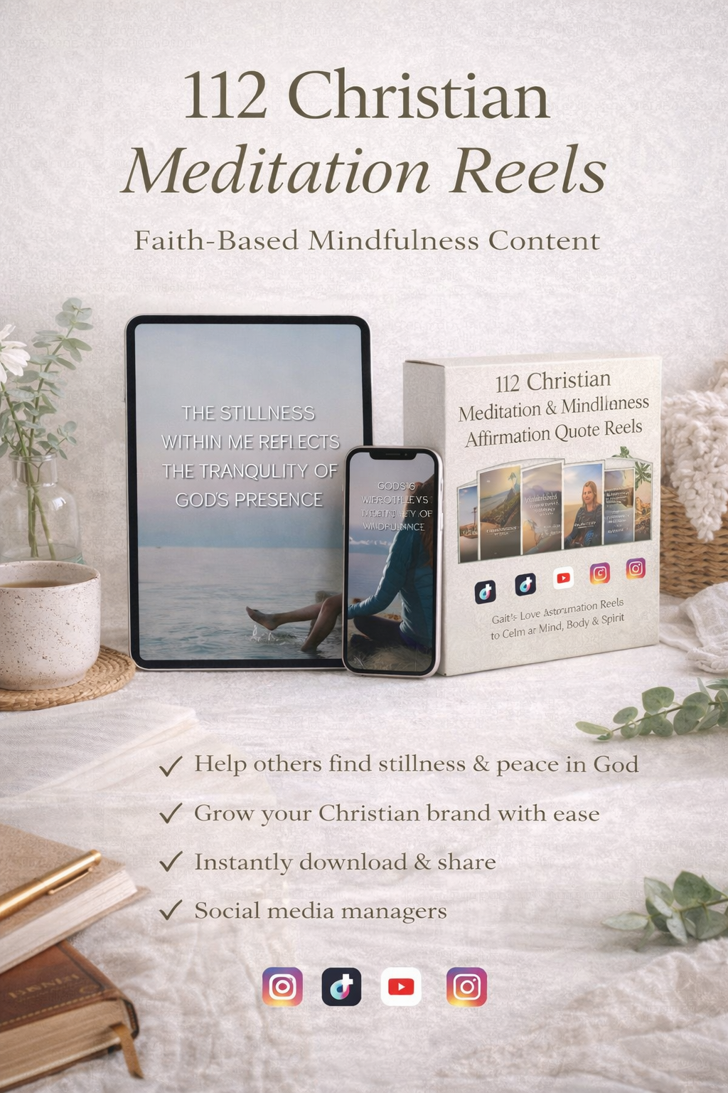 112 Christian Meditation & Mindfulness Affirmation Quote Reels