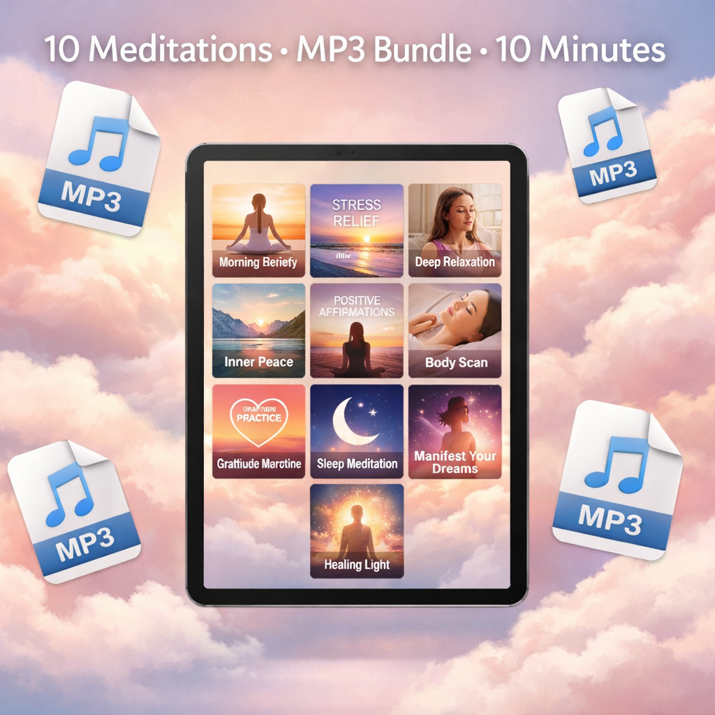 Guided Meditation Bundle (10 mins) – 10 Soothing Audio Sessions for Mind, Body & Spirit