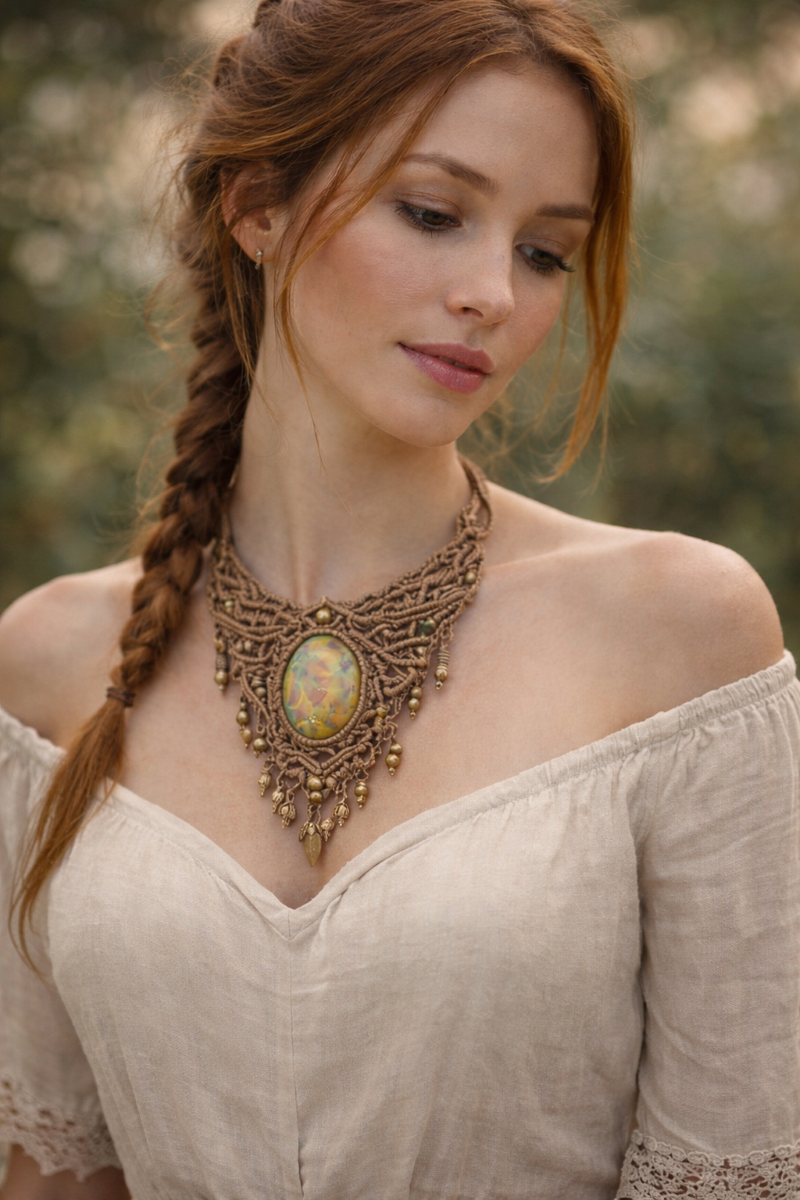 Collar Bohemio con Piedra Ópalo