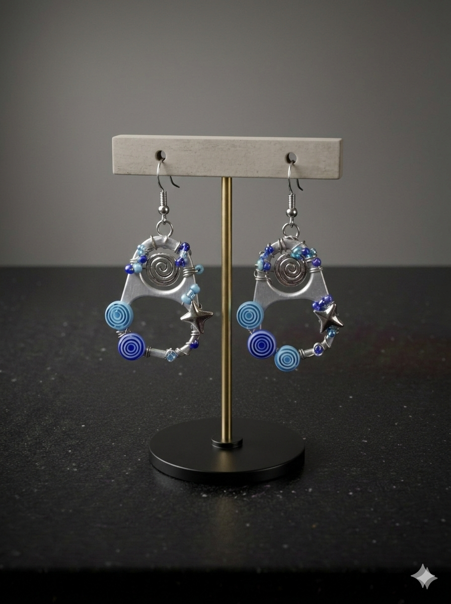 Aretes Espirales Azules