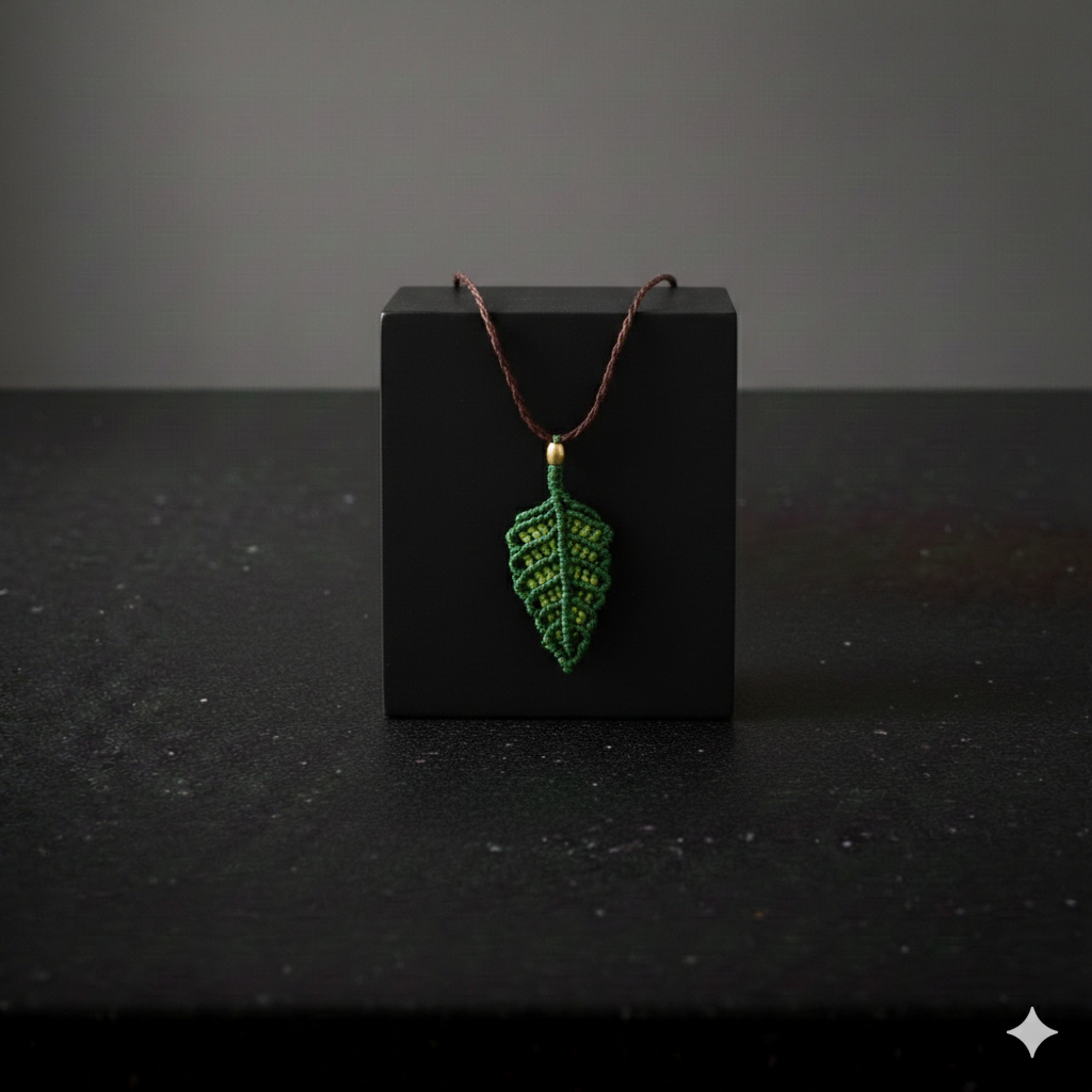 Collar hoja macramé