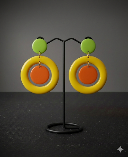 Aretes de colores llamativos