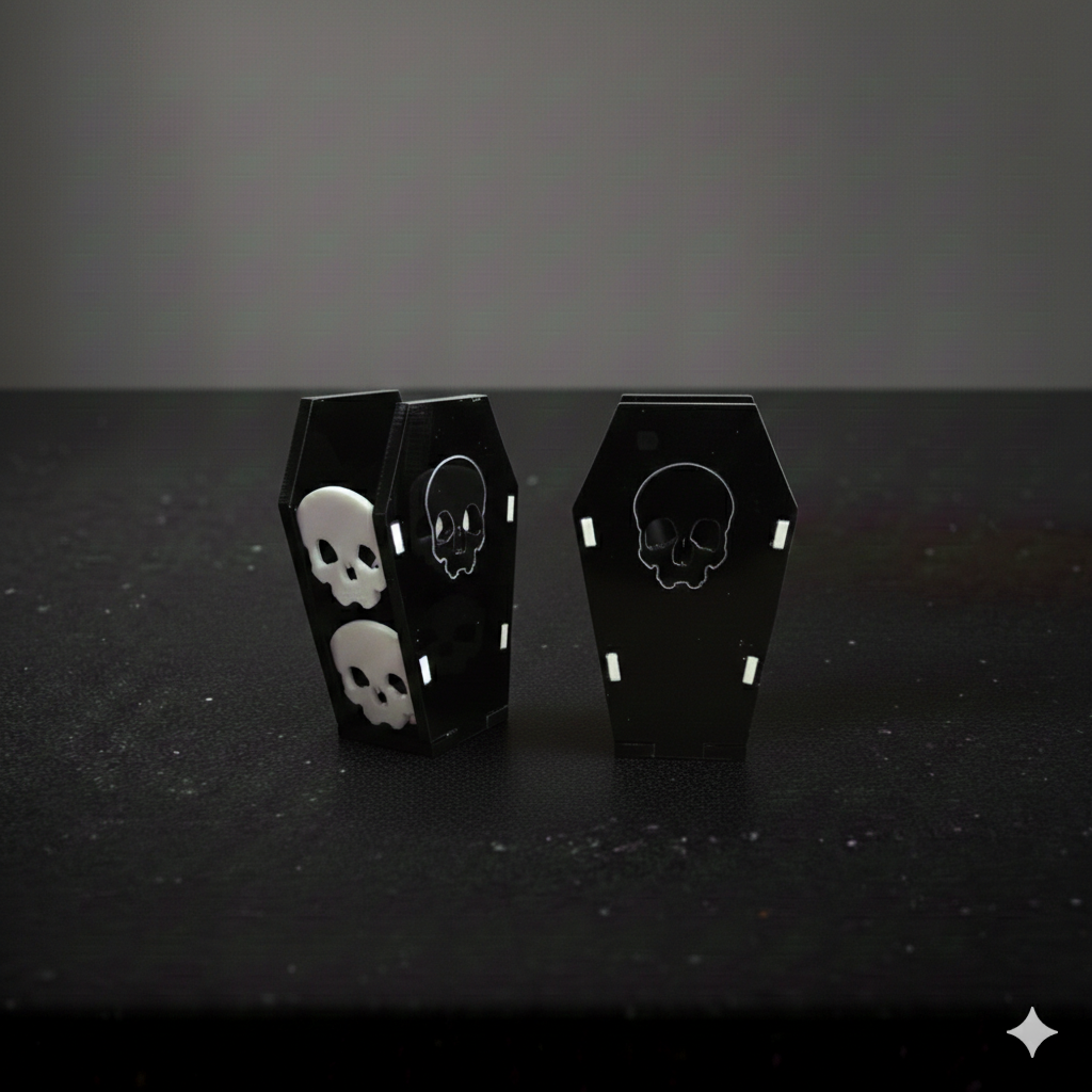 Caja en forma de ataúd