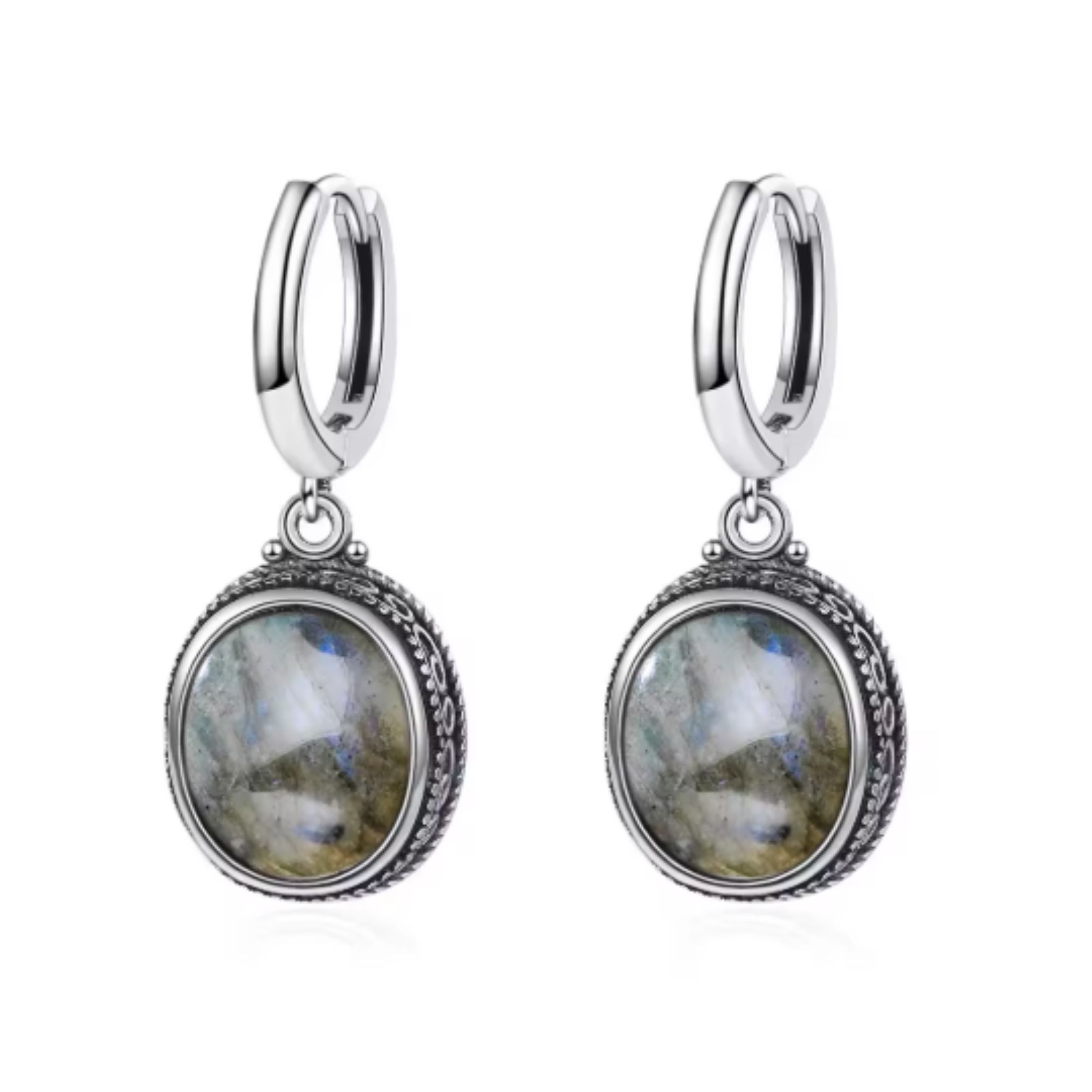 Vintage Drop Blue-Green Kyanite Ear Rings