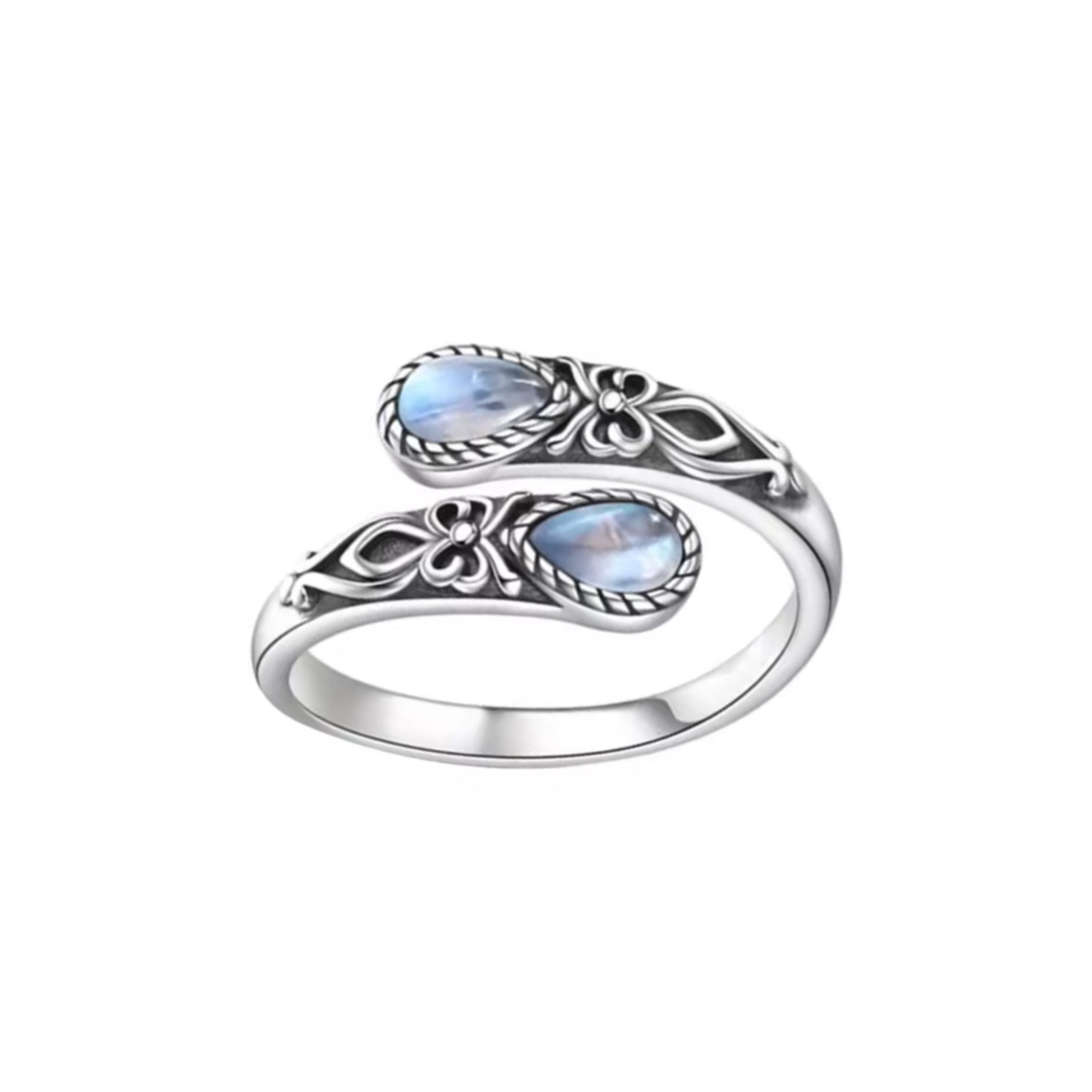 Moonstone Butterfly Ring