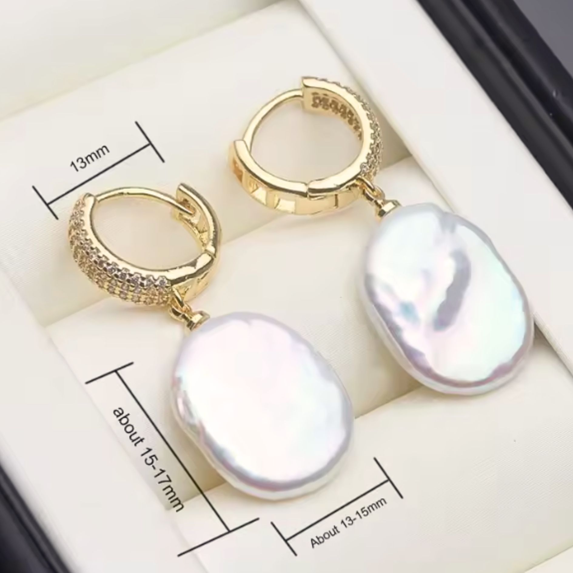 18k Gold Plated Pearl Sophistication Ear Rings