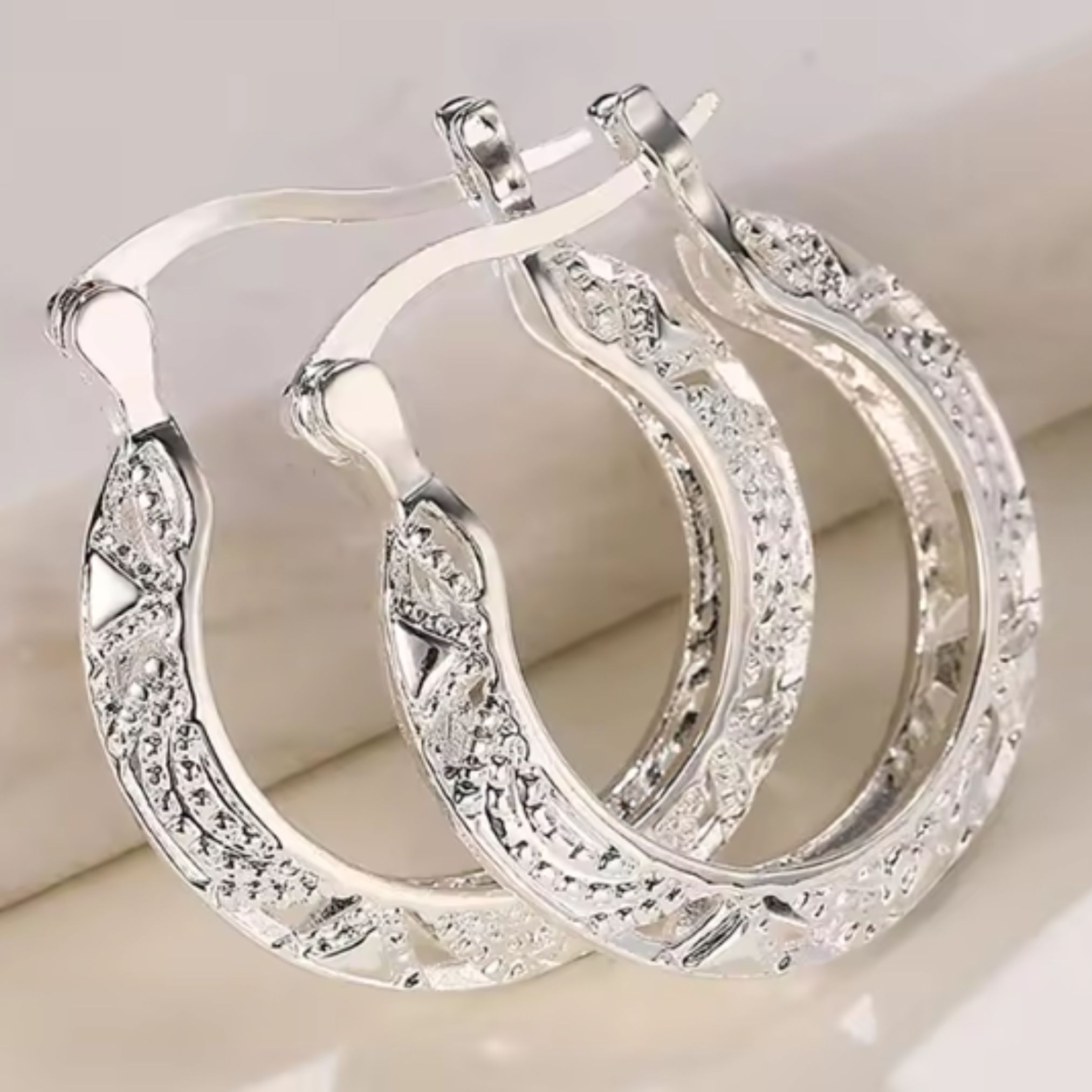 Silver Elegance Drop Ear Rings