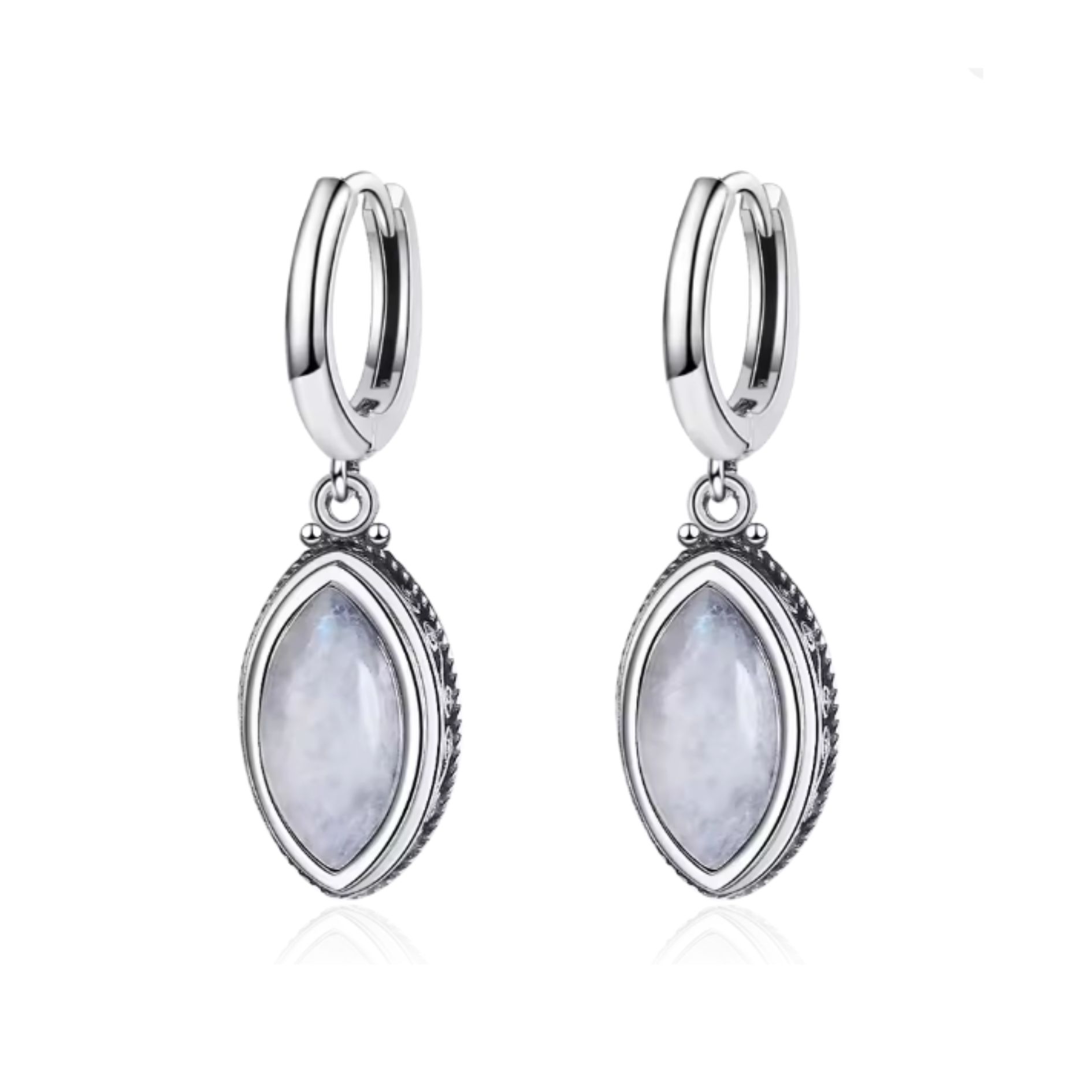 Vintage Drop Moonstone Ear Rings