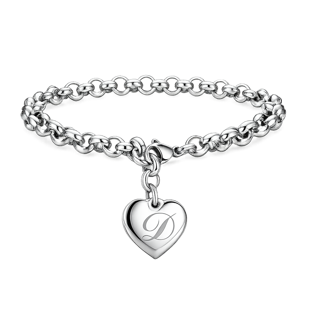 Initial Heart Bracelet A-Z